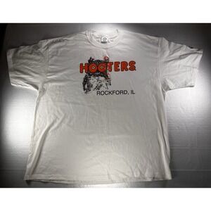 VTG Hooters Shirt Mens 2XL White Rockford Illinois 20th Anniversary NWT